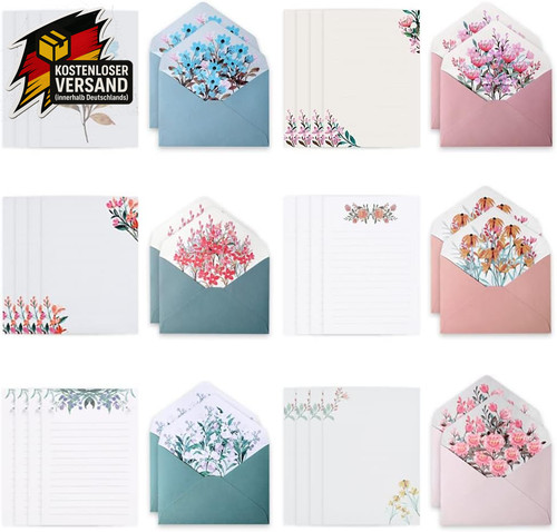 Briefpapier set blatt - 24, mit