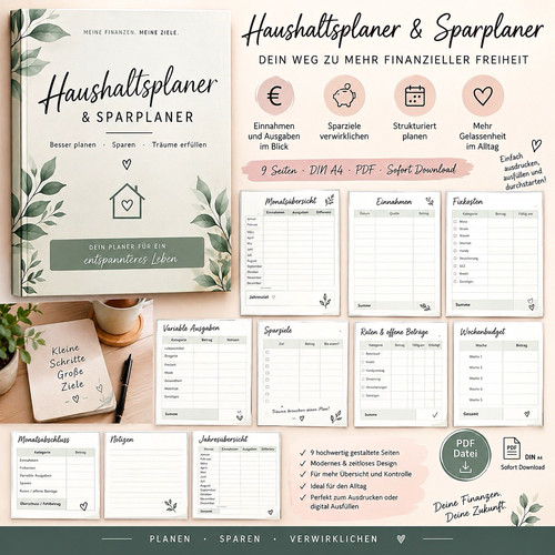 Haushaltsplaner sparplaner - &,