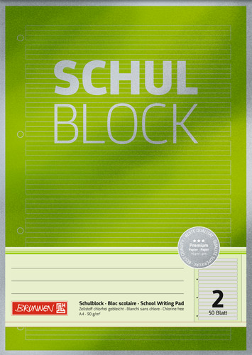 Schulblock lineatur brunnen - schulblock,