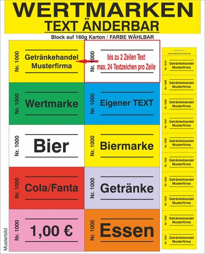 Wertmarken eigener - , █►eigener